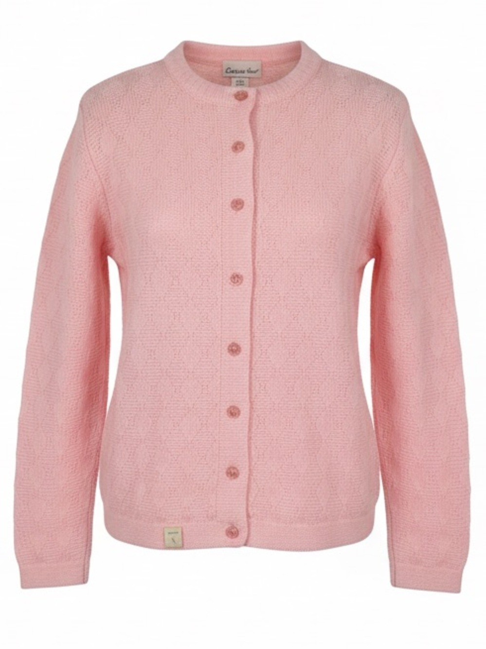 Vintage Pink Diamond Textured Button Up Cardigan Size S Spring Coquette Ballet